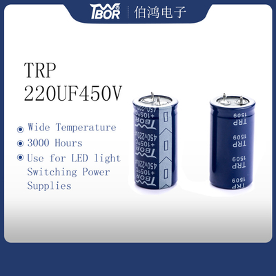 TRP 220uF 450V Geçmeli Kondansatör 30x35mm