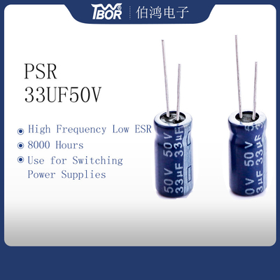 33uf50v 6.3x11 Minyatür Kapasitör Yüksek Frekanslı Düşük ESR Alüminyum Kapasitör