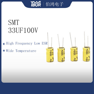 SMT 33UF100V Yüksek Sıcaklık Kapasitör 8X12mm Radyal Terminal