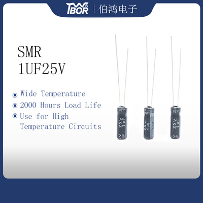ISO9001 RoHS Radyal Kurşun Elektrolitik Kondansatörler 1UF25V 5X11mm