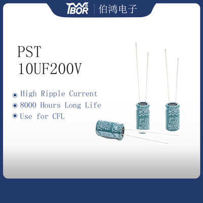 ISO9001 8X16MM Radyal Alüminyum Elektrolitik Kondansatörler 10UF200V