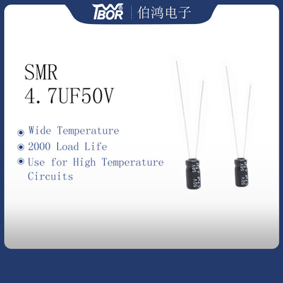2000 Saat Yük Ömrü Radyal Kurşun Tipi Kapasitör 4.7UF 50V 5x11mm