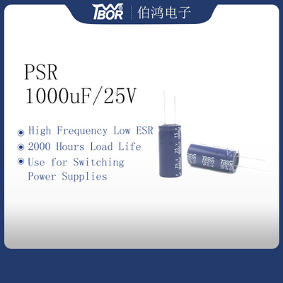 HF Düşük ESR 1000UF25V Minyatür Kondansatör 10x17mm